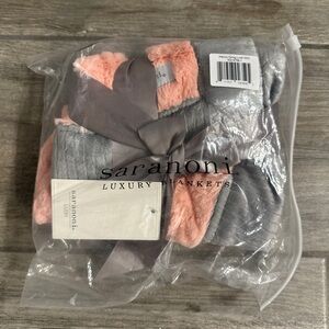 Saranoni Lush Mini Melon/Gray Baby Blanket